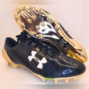 RARE Under Armour Speedform Spotlight Football Cleats Sz 11 Black Gold 1287488